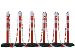 6er Kettenpfostenset Ø 63 mm, rot